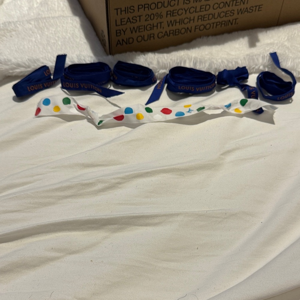 Authentic Louis Vuitton Collection Set of 7 Ribbons and Stationary